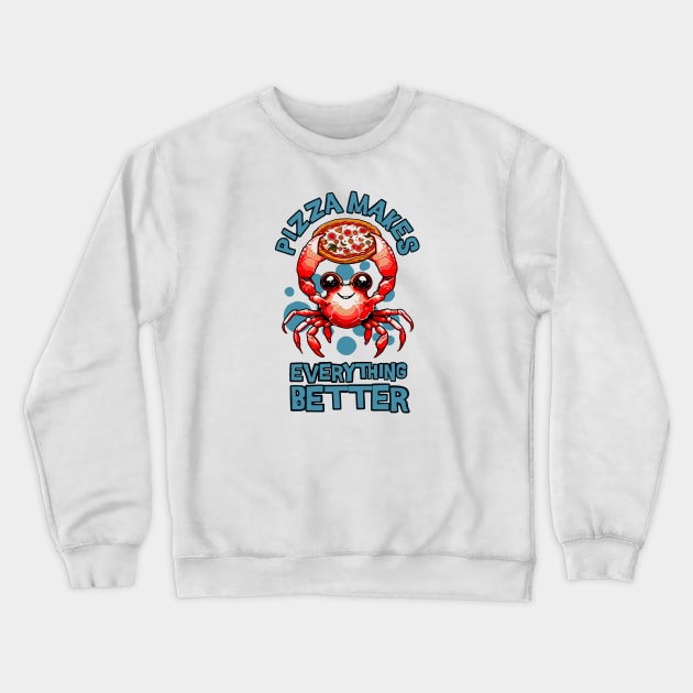 Pizza crab Crewneck Sweatshirt by Graffik-Peeps